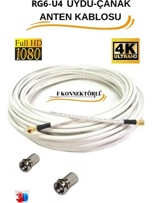 Amstrad 2mt Rg6-U6 Uydu Anten Tv Kablosu (Tak Çalıştır Ara Kablo)
