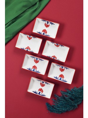 6’lı Renkli Çini Desenli Çerezlik ve Sunumluk Seti, Şık ve Kullanışlı Tasarım