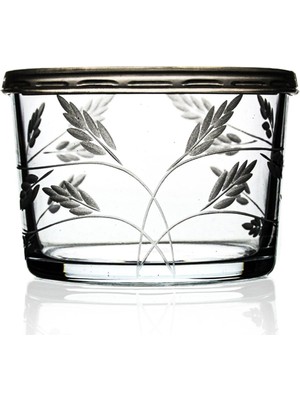 Şeffaf Kapaklı 3'lü Reçellik Seti, Sürgün Desenli, Renkli Olmayan Tasarım