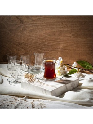 12'li Beyaz Çay Bardağı Seti, Şık ve Dayanıklı Tasarım