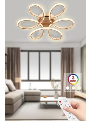Kumandalı 3 Renk Ledli Modern Lüx Kristal Avize, Şık ve Parlak Aydınlatma Ünitesi