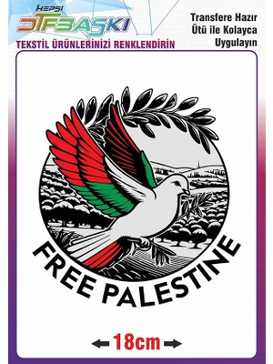 F17 Ajans Ütü ile Kumaşa Yapışan Free Palestine Pray Özgür Filistin Baskı