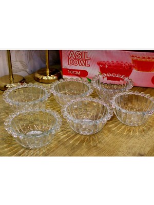 6'lı Cam Kase Seti, Kahverengi, Kahvaltı ve Çerezlik, Şık ve Pratik Kullanım