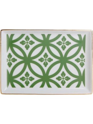 Yeşil Desenli 18CM Kahvaltı Tabağı, Şık ve Dayanıklı Yemek Sunumu Için Idealdir