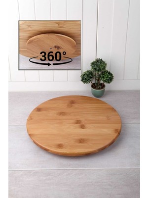 30 cm Bambu Sunum Tahtası, Döner ve Pizza Sunumu Için Ideal, Şık ve Dayanıklı