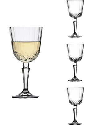 3'lü Beyaz Ayaklı 230CC Şarap ve Meşrubat Bardağı Seti