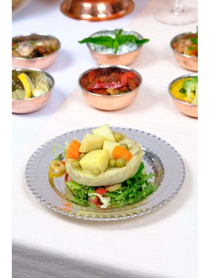 Bakır Kahvaltı ve Pasta Sunum Tabağı, Kalaylı, Şık ve Zarif Tasarım, 1 Adet
