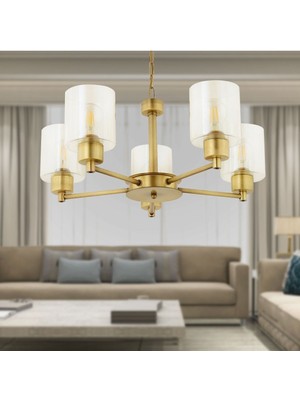 Modern ve Şık 5'li Eskitme Yatak Odası ve Salon Avizesi, Beyaz Renk Seçeneğiyle
