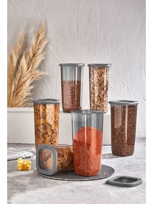 Şeffaf Füme Kare Saklama Kabı 6X1750 Ml, Pratik ve Şık Mutfak Çözümleri