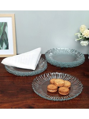 Beyaz Aurora 6'lı Pasta Tabağı, Şık ve Zarif Davet Sofraları Için