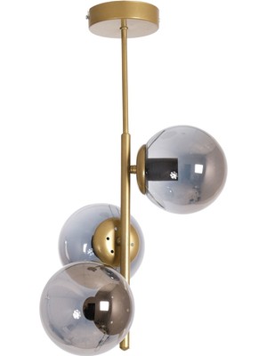 Modern Şık Üçlü Avize, Renkli Cam Detaylarıyla Salon, Mutfak ve Yatak Odasına Zarafet