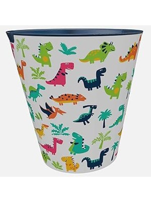 Renkli Dinozor Temalı 10 Lt Çocuk Odası Çöp Kutusu Kovası
