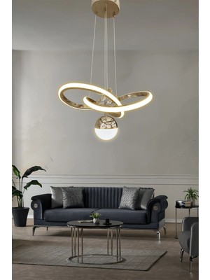 Modern 3 Renk Sarkıt LED Avize, Kumandalı, Şık ve Şık Tasarım