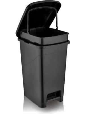 15 Litre Siyah Akrilik Slim Pedallı Çöp Kovası Modern Dekor Uyumlu Şık Tasarım