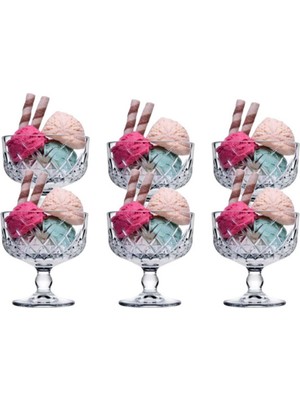 6 Parça Ayaklı Dondurmalık Sunum Kasesi, Şık ve Kullanışlı, Mor Renkli Set