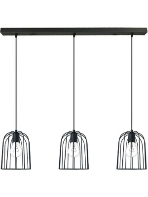 Şık Siyah Üçlü Sarkıt Avize, Oturma ve Salon Dekorasyonu Için Işıklandırma