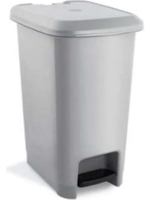 Geniş Kapasiteli Slim Pedallı Çöp Kovası 25 Lt Gri