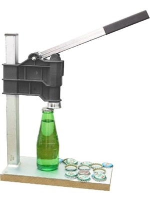 Gazoz ve Konserve Şişe Kapak Kapatma Makinesi, 200 Kapak, Şık Siyah Tasarım