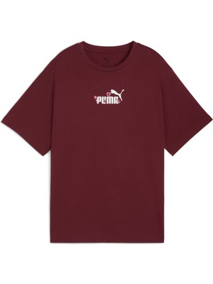 Puma ESS NATURE 2.0 Relaxed Te Bordo Kadın Kısa Kol T-Shirt
