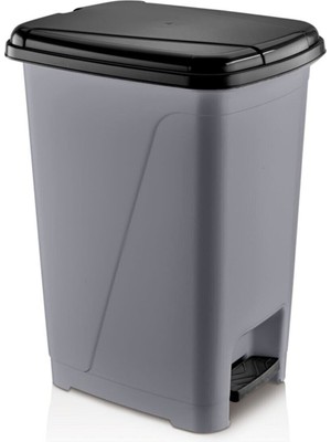 25 Litre Slim Pedallı Gri Çöp Kovası, Şık ve Kullanışlı Tasarım