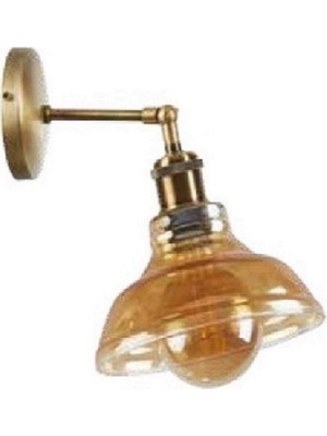 Rustik Bal Camlı Hareketli Aplik, Siyah Retro Dekorasyon Işığı