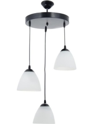 Modern Spor Avize, Üçlü Opal Cam, 30 Cm, Şık ve Şık Tasarım