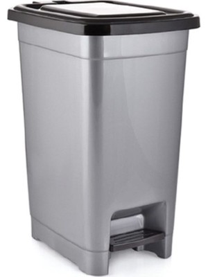 Gri 10 Litre Pedallı Çöp Kovası, Şık ve Kullanışlı Tasarım