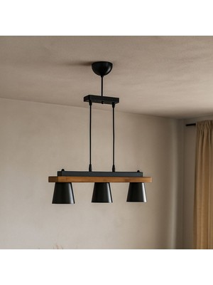 3'lü Sıralı Sarkıt, Siyah/kahverengi, 70X10X10 Cm, Modern Dekor Parçası