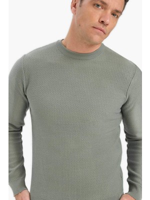 DeFacto Standart Fit Bisiklet Yaka Triko Kazak C9618AX25AU