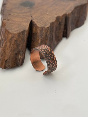 Ayarlanabilir %100 Bakır Unisex Yüzük Bakır Yüzük El Yapımı Saf Bakır Yüzük