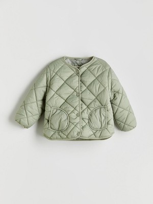 Bisiklet Yaka Kapitone Desenli Kız Çocuk Mont  (W5)