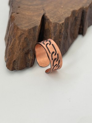 Ayarlanabilir %100 Bakır Unisex Yüzük Bakır Yüzük El Yapımı Saf Bakır Yüzük