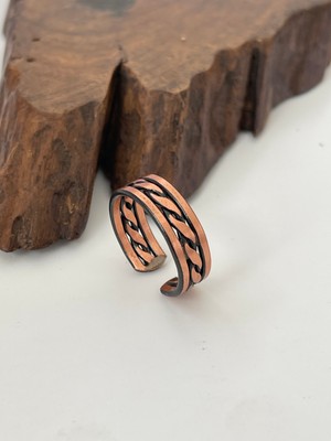 Ayarlanabilir %100 Bakır Unisex Yüzük Bakır Yüzük El Yapımı Saf Bakır Yüzük