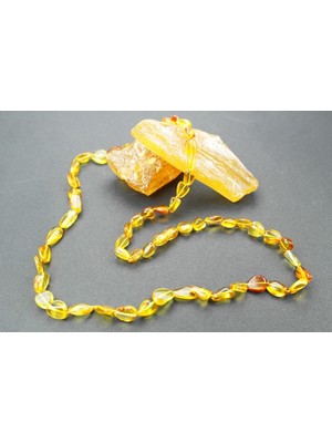 Doğanın Armağanı Doğal Kesim Damla Kehribar Yetişkin Kolye