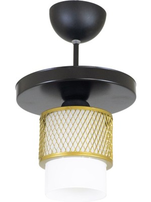 Şık Üçlü Beyaz Cam Kafes Modern Plafonyer Avize