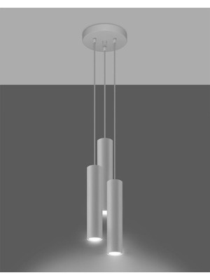 Modern 3'lü Spor LED Spot Avize, Beyaz Metal Tasarım, Şık ve Işıltılı Aydınlatma