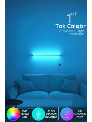 Renkli Köşe LED Lambader Aplik Gece Lambası Yatak Üstü Çok Özellikli