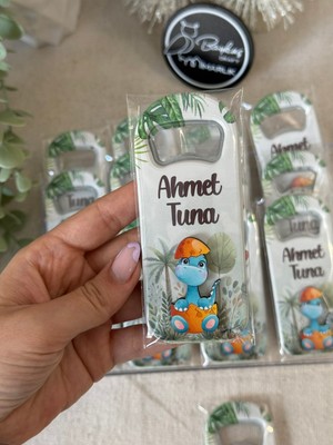 3 Boyutlu Kabartmalı Yeni Doğan Mevlid Hediyelik Erkek Konsept Bebek Açacak Magnet-Dinazor2- 20 Adet