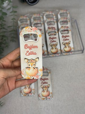3 Boyutlu Kabartmalı Yeni Doğan Mevlit Hediyelik Kız Bebek Açacak Magnet-Ceylanlı-Toplam 20 Adet