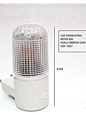 Beyaz Prizli Gece Lambası, Şık ve Kullanışlı Tasarım ile Rahat Bir Uyku Sağlar