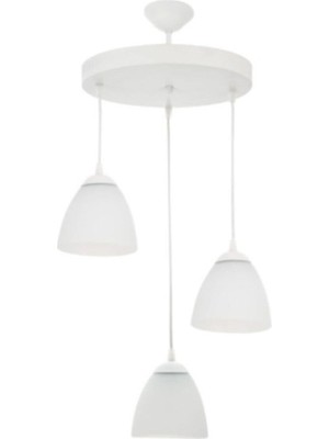 Şık Beyaz Spor Üçlü Avize, Modern ve Zarif Tasarım, Parlak Aydınlatma Seçeneği