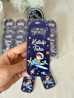 3 Boyutlu Kabartmalı Yeni Doğan Mevlid Hediyelik Erkek Konsept Bebek Açacak Magnet-Pilot2- 20 Adet