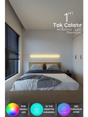 Renkli LED Abajur Çubuk, Uzaktan Kumandalı, Animasyon Işık, Şık ve Modern Tasarım