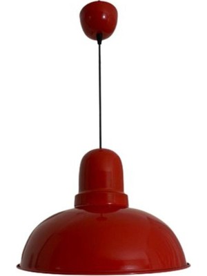 Kırmızı Rustik Metal Sarkıt Avize, Retro ve Dekoratif, 33 cm