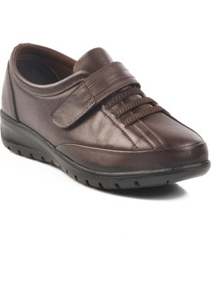 Voyager 7679-26K Z Kahve Hakiki Deri Kadın Anatomik Günlük Ayakkabı