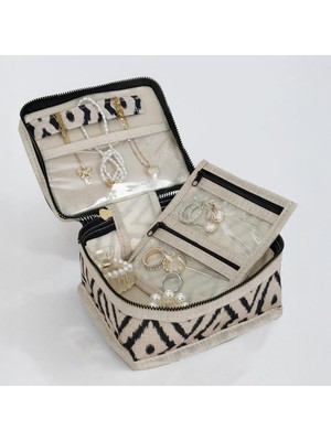 Seyahat Boy Takı Çantası - Mücevher Kolye Küpe Yüzük Aksesuar Düzenleyici Organizer Takı Kutusu