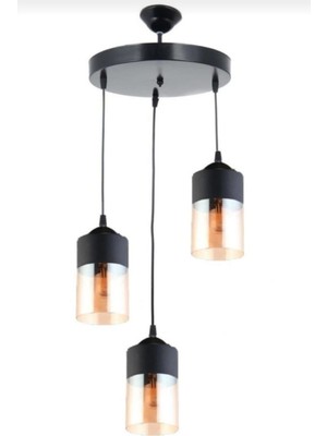 Şık Beyaz Retro Üçlü Sarkıt Avize, Modern ve Zarif Tasarım