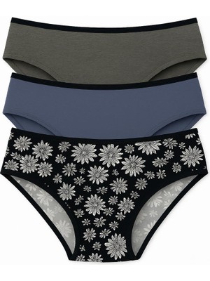 Blue Daisy 3lü Çok Renkli Slip Külot
