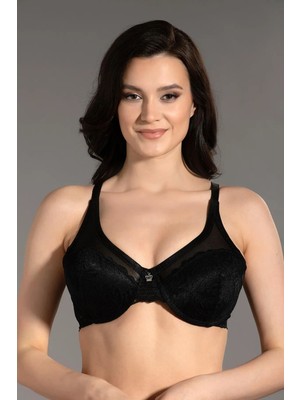 Iç Giyim Newbra Dantel Motif Işlemeli Tül Detaylı Desteksiz C Cup Sütyen