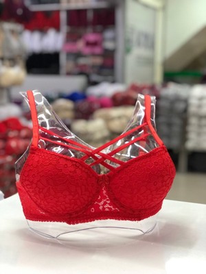 Iç Giyim Ebru Lüx Silikonlu Desteksiz Balenli Dantel Çapraz Sütyen (Sütyen Yıkama Topu Hediyeli )